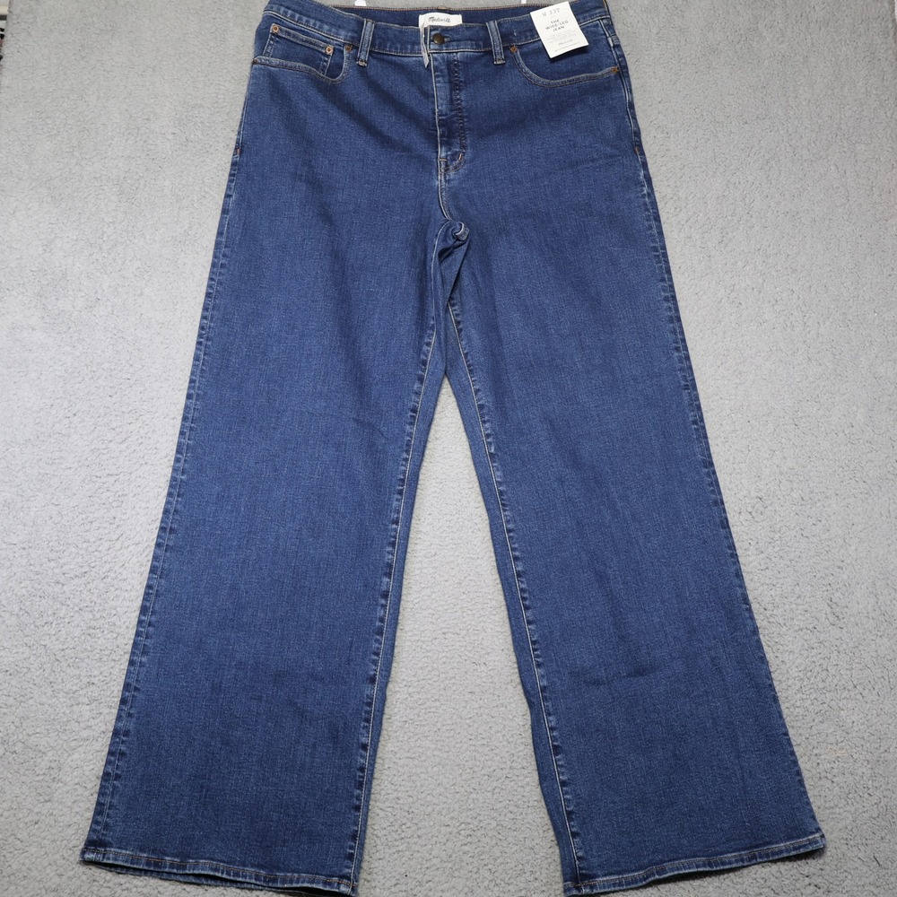 Madewell The Wide-Leg Jean‎ High Rise Tall 33T NW639 Dark Indigo Denim Pants